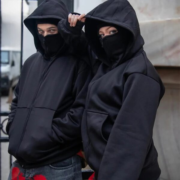 zwarte hoodie sportief heren basic - Oversized Größe L - Image 3