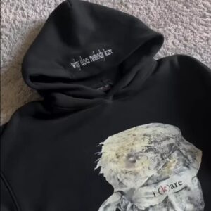 Oversized losse portret brief print hoodie gothi - Oversized Größe L